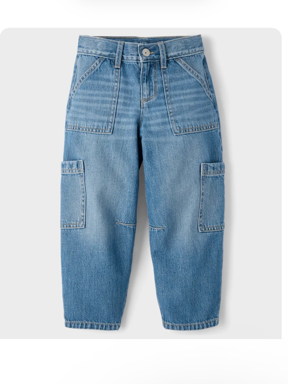 The Children's Place Light Blue Denim Cargo Jeans for Kids
